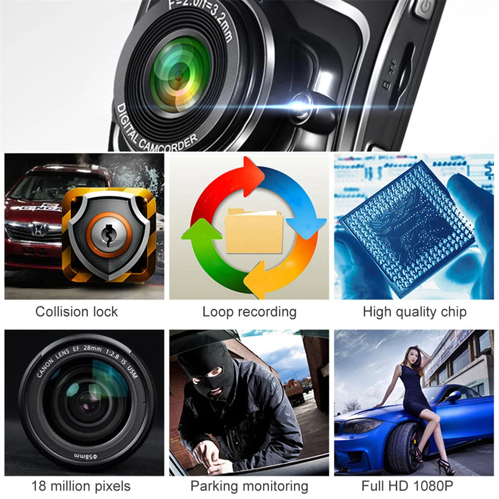 A1 Мини Автомобильный видеорегистратор Камера Dashcam Full HD 1080P видео регистратор рекордер g-сенсор ночного видения Dash Cam 5
