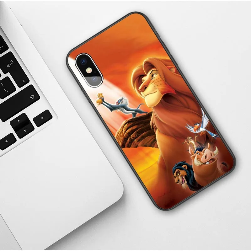 Король Лев nala Simba timon мягкий черный чехол для телефона для iPhone 11 Pro Max 6 6s Plus 7 8 plus X XS Max XR King Coque
