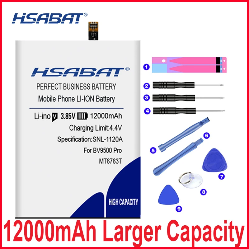 HSABAT 0 цикла 12000 мА/ч, Батарея для Blackview BV7000 BV7000 Pro/BV6000 BV6000S/BV8000 BV8000 Pro/BV9000 BV9000 Pro/BV9500 Pro