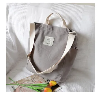 

Beauty Patchwork Shopping Bag Single Shoulder Canvas Cloth Pouch Zipper Reusable Eco Shoulder Bag Folding Crossbody Pack