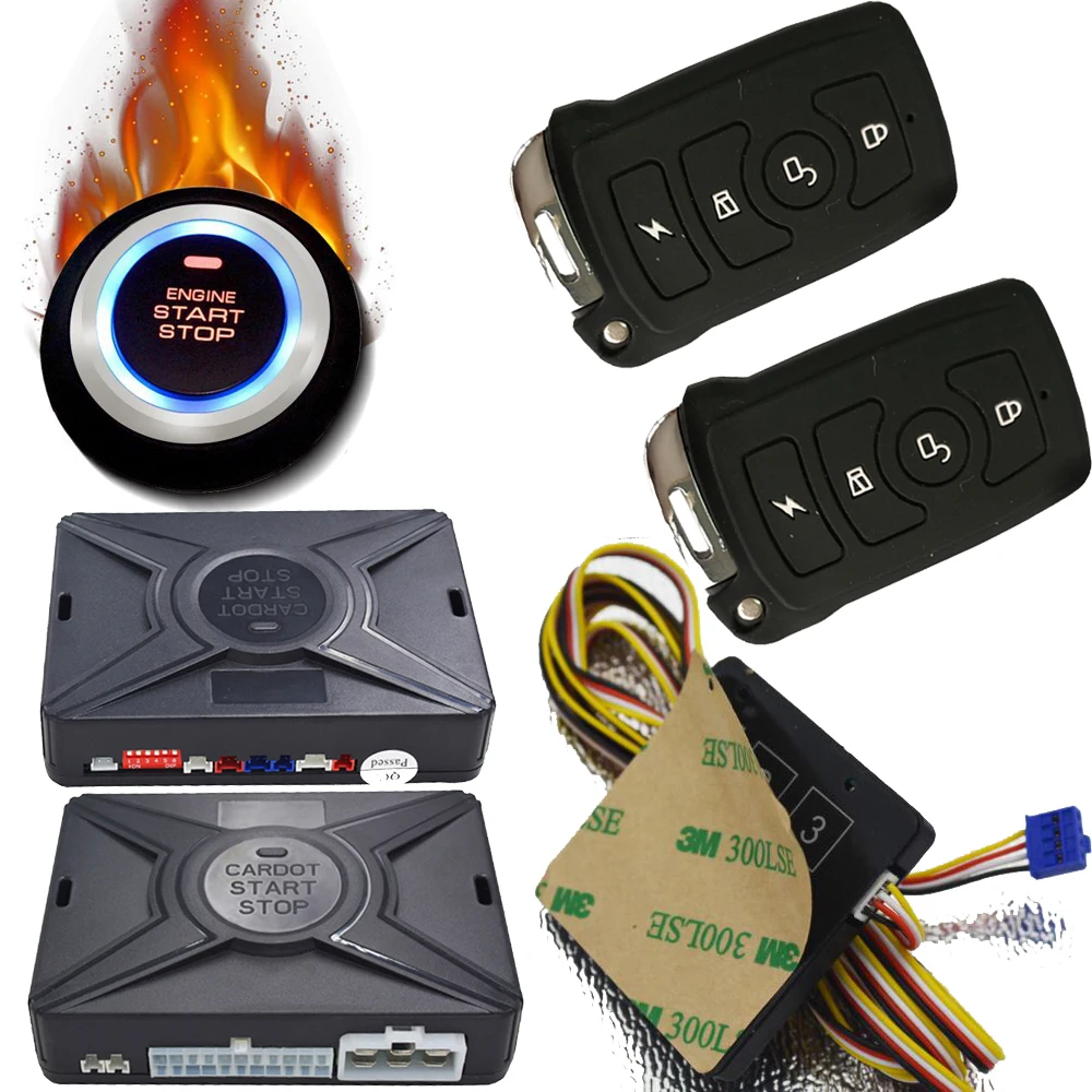  cardot passive pke Keyless Entry push button engine start smart alarm system remote starter Stop - 1818219213