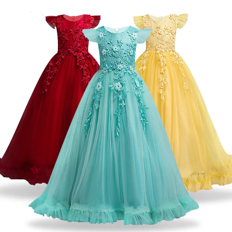 First feast princess dress Teens Party prom Wedding Flower Girl Dress for Kids Girls elegant Sleeveless Pageant Formal | Детская одежда
