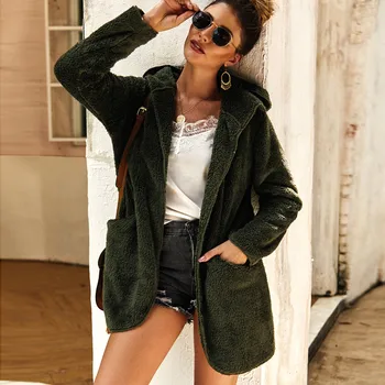 

Autumn And Winter Womens' Hoodie худи women sweatshirt толстовки женская Solid loose Pocket Long Sleeve Keep Warm Coat #3