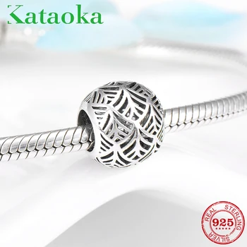 

Hollow out Round shape Tropical palm leaf Charms beads 925 Sterling Silver Fit Original European Charm Bracelet Jewelry making