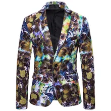 2021 new menswear 3d printing flower blazer coat design plus size hip casual male slim fit suit jacket singer floral dress