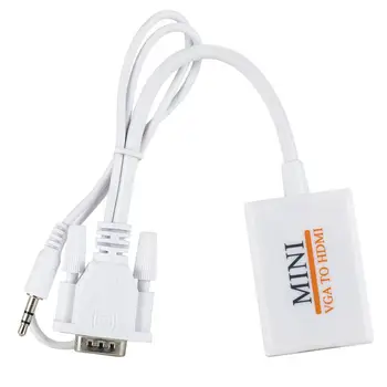 

VGA Male To HDMI Output 1080P Full HD with Audio TV AV HDTV Video Cable Portable HDMI Converter Adapter