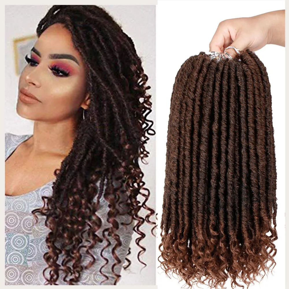 

Dreadlocks Godness Crochet Braids Jumbo Dread Hairstyle Ombre Color Synthetic Faux Locs Braiding Hair Extensions
