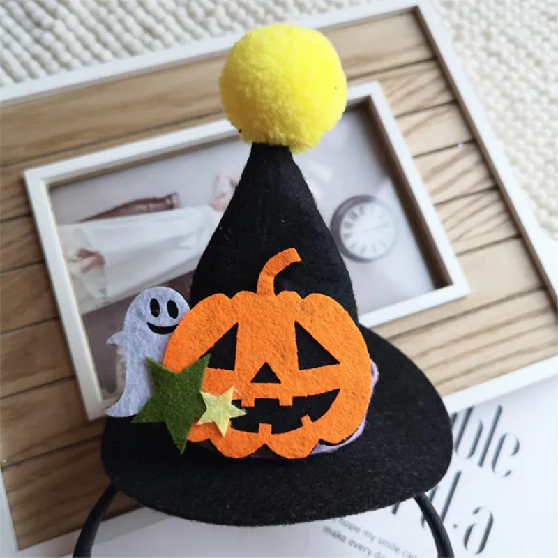 10pcs/lot Halloween witch hat Ghost Festival Hairbands Holiday Party Devil Horn Performance Props Headwear Hair Accessories