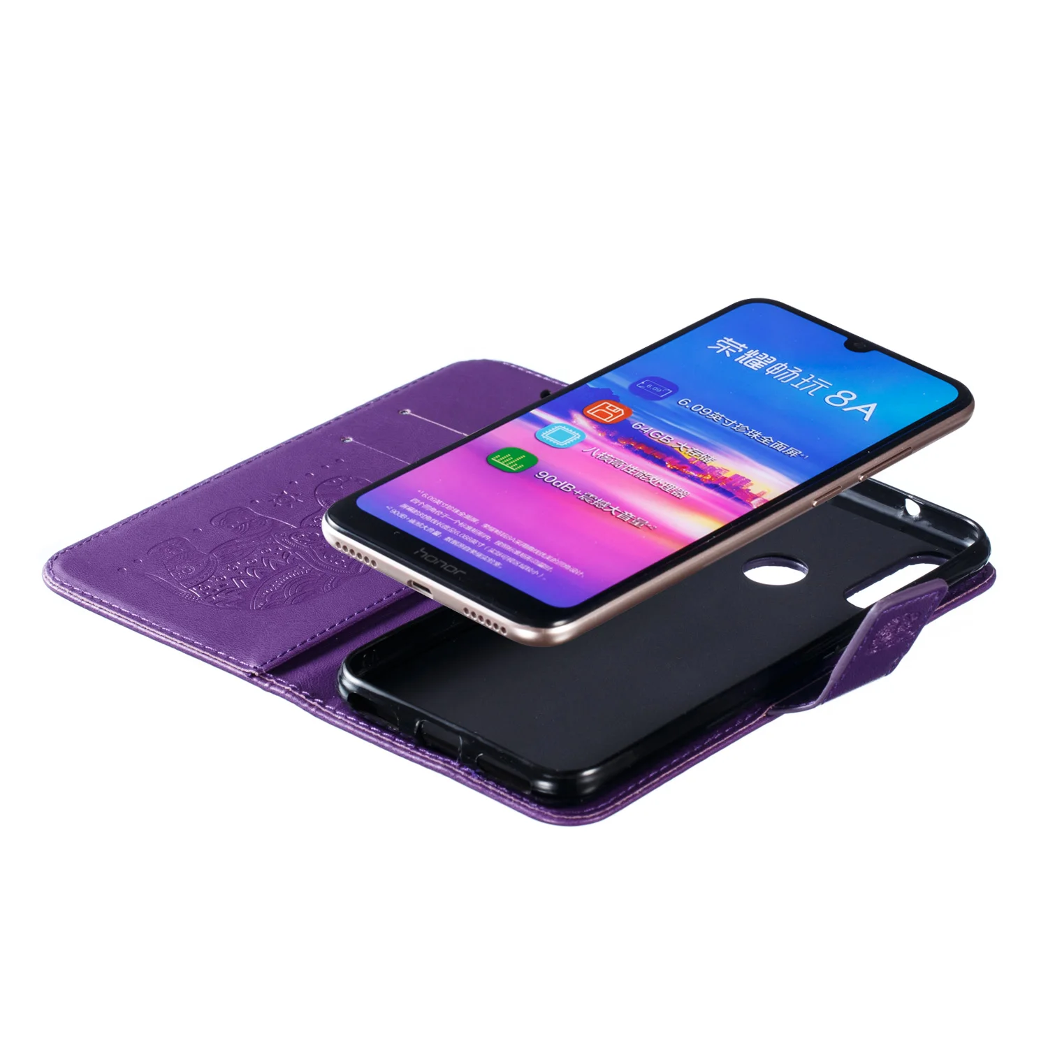 Чехол для Honor 8A Y6, чехол с 3D рисунком из искусственной кожи, откидной Чехол для huawei Honor8A 8 A JAT-LX1 Y62019, мягкий чехол-книжка из ТПУ