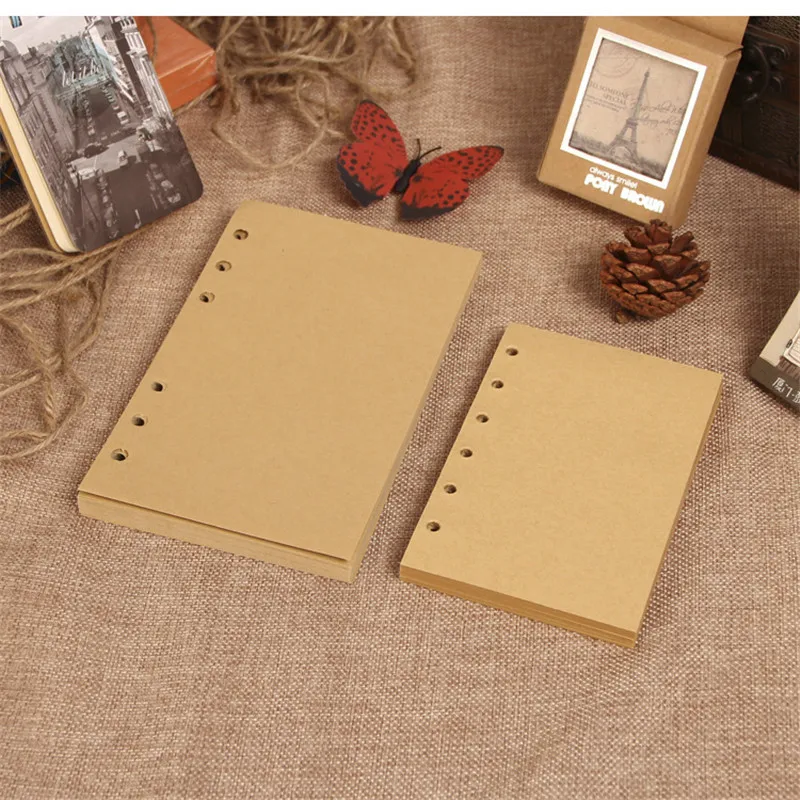 2024 Kraft Line A5 A6 Loose Leaf Notebook Refill Spiral Binder