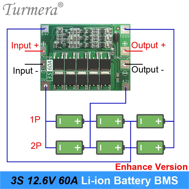 3S 60A 11,8 V 12,6 V для батареи отвертки 12V li-ion 18650 Защитная плата батареи BMS PCM для отвертки Turmera Новинка AU09