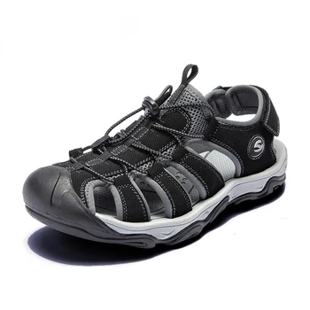 

Fashion Men Beach Sandals size 39-46 Men Roman Style Sandals Summer Leather Shoes for Beach Outdoor Walking shoes male