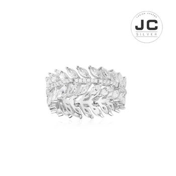

New Fashion Charms Sterling Silver Original Engraving,Olive Branch Ring For Women With Mono Logo Glamour Zircon Jewelry Gift