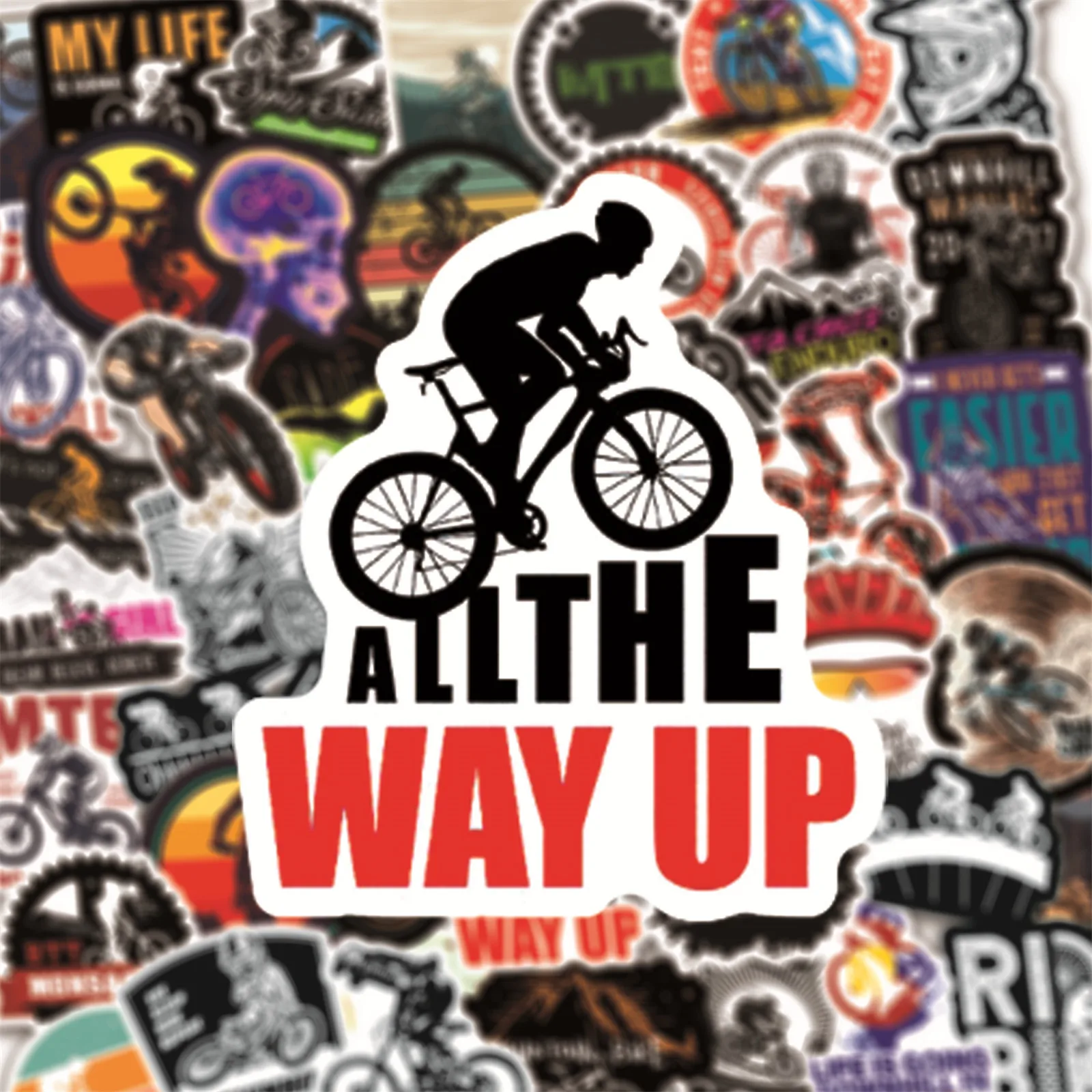 50PCS Bicycle Sports Stickers, Fun Mountain Bike Sticker Set