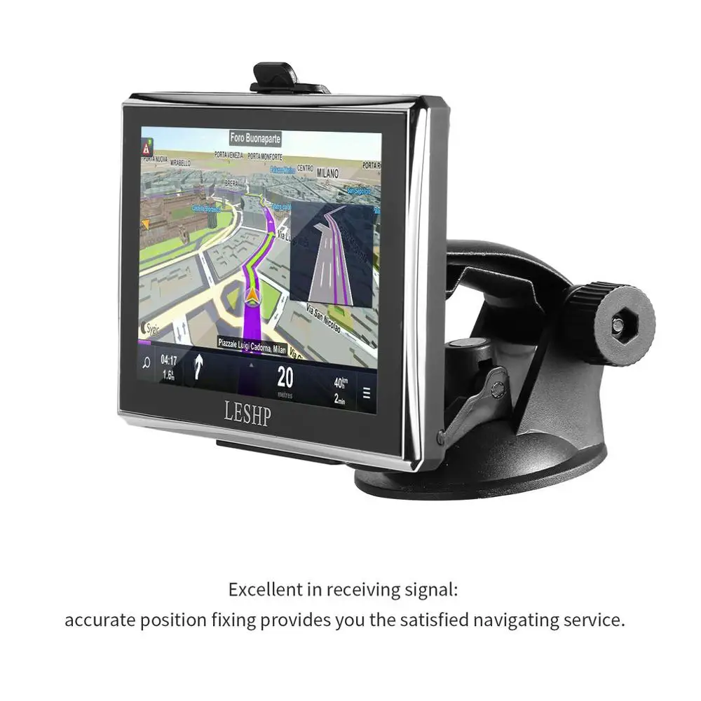 LESHP черный прочный HD автомобильный gps глобальная система позиционирования сенсорный экран навигационная карта бесплатное обновление грузовых навигаторов автомобильные