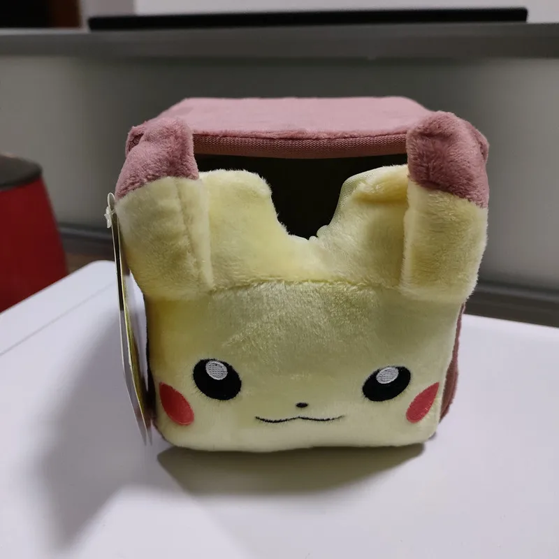 Original Pokemon Pikachu Storage Box Plush Dolls Drawer Toy Box Collection Storage Mini Box 14*11*11CM