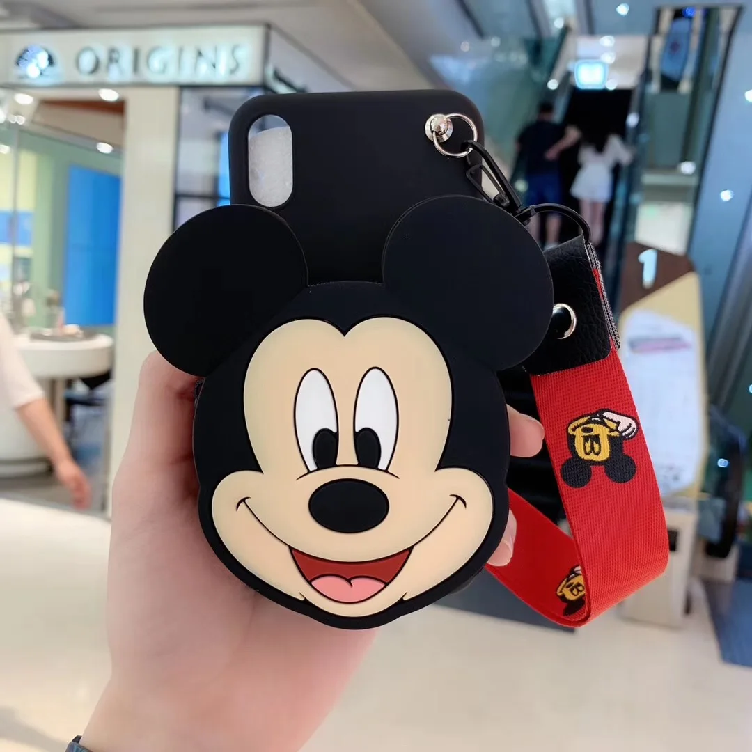 Cute 3D Bears Minnie Cartoon Zipper Wallet silicone Phone case for iphone X XR XS 11 pro MAX 7 8 6S plus for samsung S9 S10 Note