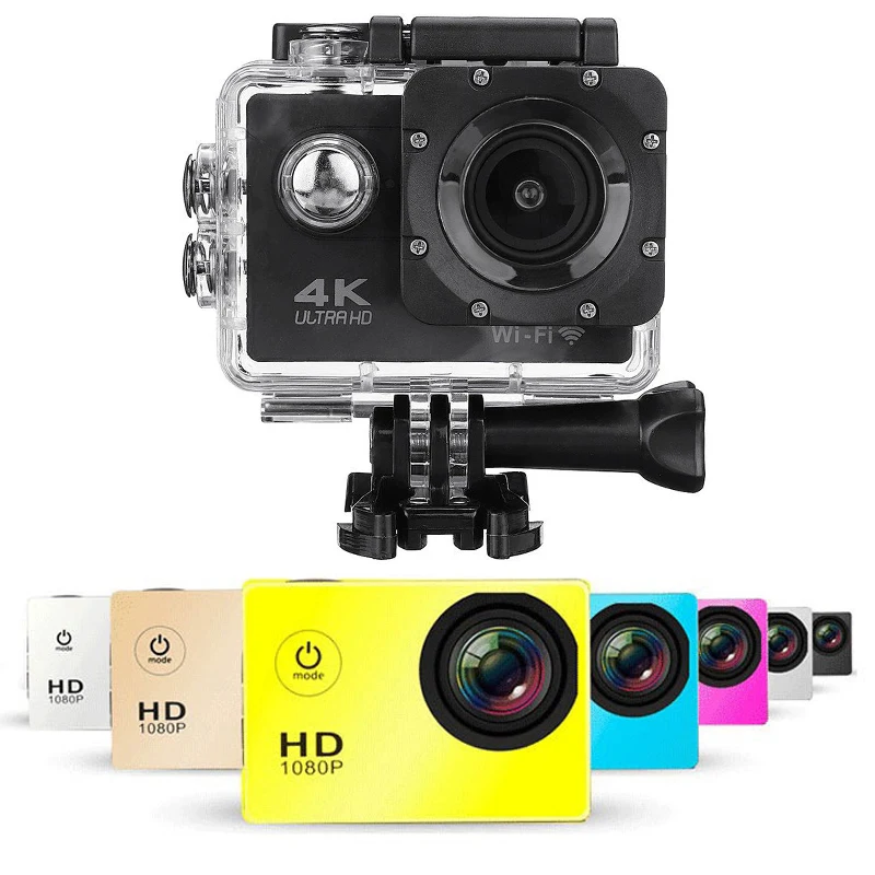 Ultra HD 4K Action Camera 30fps/170° 2.0 inch Screen 30M Waterproof Helmet Cam WiFi Remote Control Sports Video Recording |