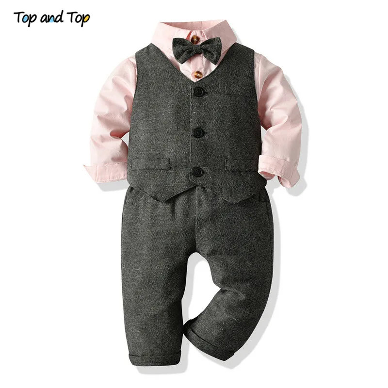 Top and Top Hot New Little Boys Clothing Set Boys Gentleman Suit Long