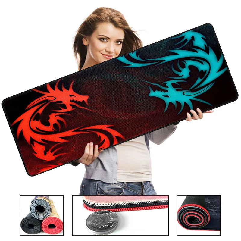  80*40cm Gaming Mouse Pad Large XL Dragon Logo Computer Mousepad XXL Rubber Desk Mat for Laptop for 