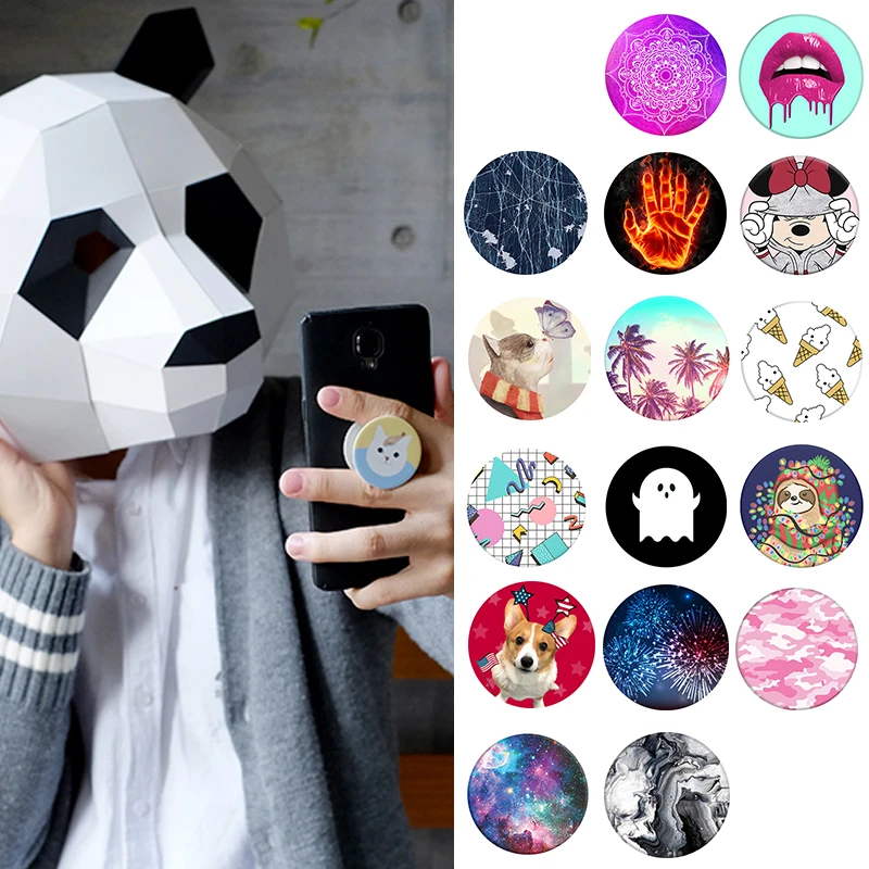 

PopSoket Circular Cute Animal Pattern попсокет Expanding Stand and illustrations Finger Holder Pocket Socket Drawing PopSocet