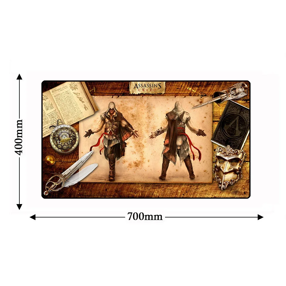 Игровой 700*400 мм натуральный каучук нескользящий Assassins Creed большой коврик для мыши Lockedge большой ноутбук геймер игровой ПК коврик для мыши Коврик для мыши