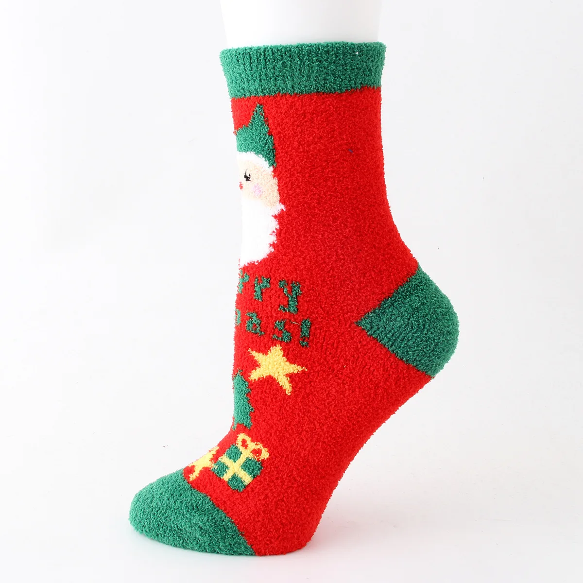 4 Pairs/lot Winter Socks Warm Soft Coral Fleece Men's Women's Padded Cartoon Elk Santa Claus Snowflake Socks Christmas Gifts