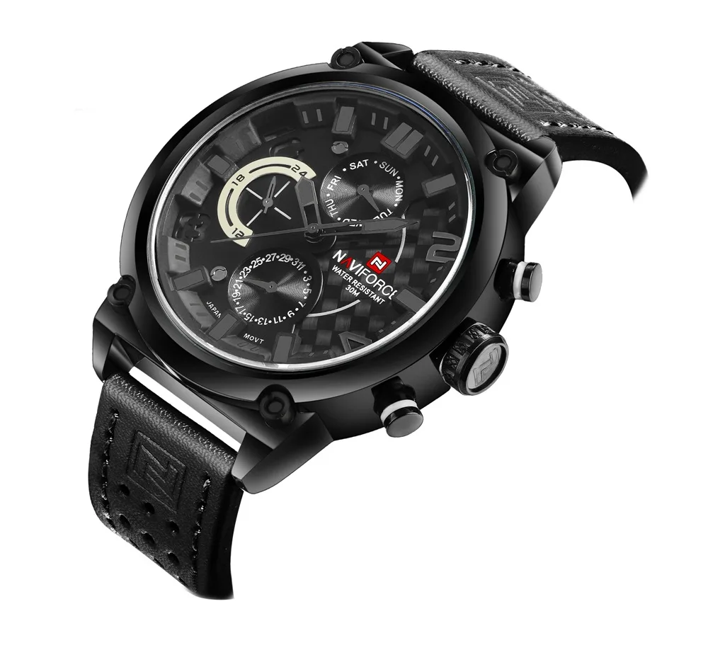 NAVIFORCE воротник Xiang 9068 новые модные мужские водонепроницаемые часы с ремешком кварцевые часы мужские военные часы