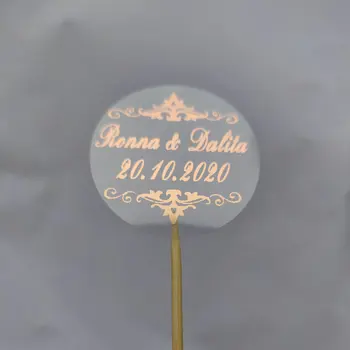 

100 Rose Gold 5cm custom sticker and Customized LOGO/Wedding stickers/Design Your Own Stickers/Personalized stickers