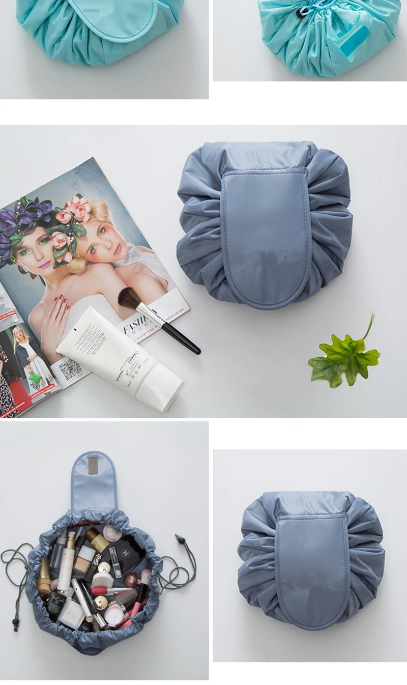 Women's Drawstring Cosmetic Travel Storage Makeup Bag