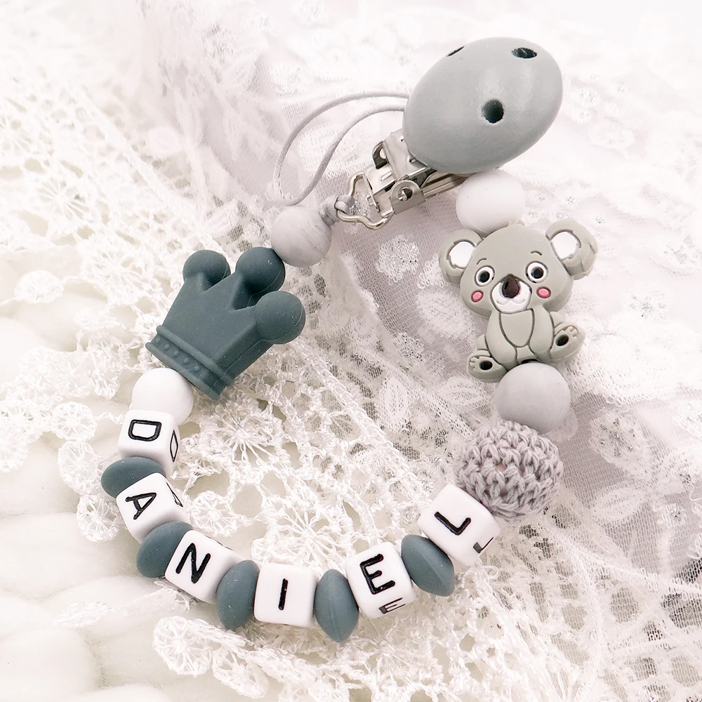 Personalized Name Silicone Nipple Dummy Holder Baby Pacifier Clip Porta Chupeta Dummys Chain Custom Name Silicone Pacifier Clips