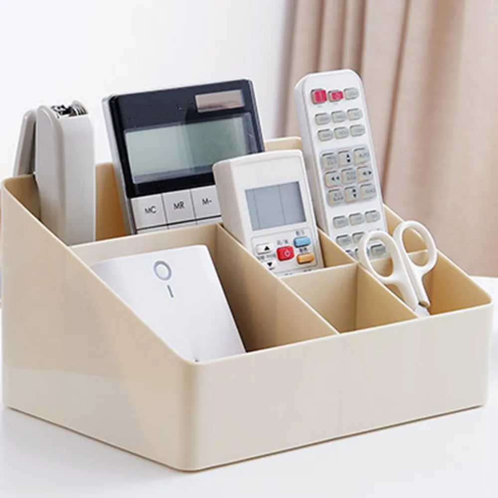 

Fashion Makeup Organizer 6 Grids Desktop Pen Holder Makeup Brush Stand Cosmetic Display Shelf Universal Storage Box