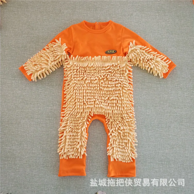 Одежда для малышей, Практичный комбинезон для уборки пола, осенняя одежда для ползания, детская одежда, комбинезон из синели - Цвет: A Orange