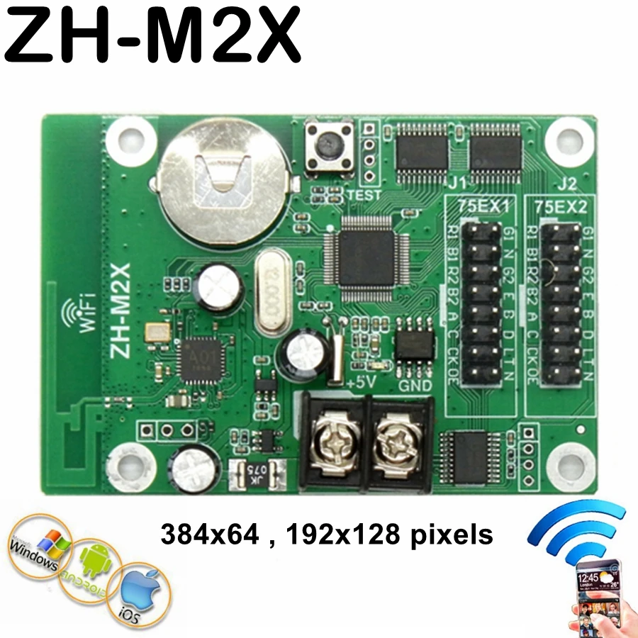 Zh M2x Wifi Full Color Led Controller Usb Asynchronous Led Control Card With 2 Hub75 Port 384 64 Pixels For P3 P4 P5 P10 Module Rgb Controlers Aliexpress