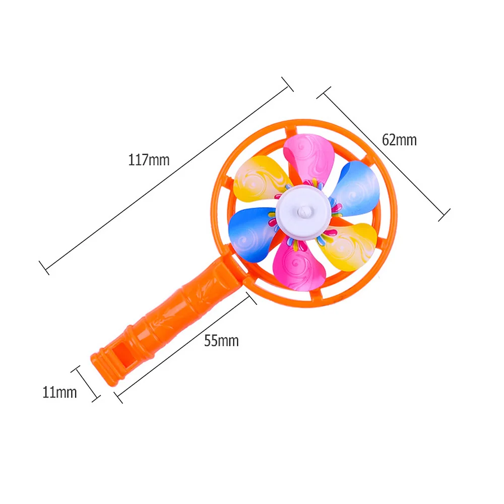 3pcs Windmill Toy For Baby Kids Colorful Small Windmills Children Plastic Whistling Handle Toys Pinwheel Wind 3