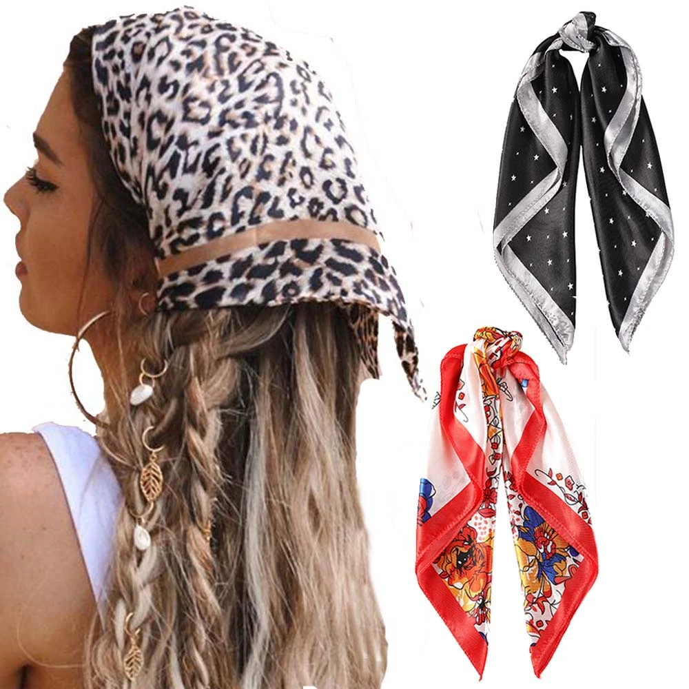 Otoño Informar Recepción Bufanda cuadrada de seda para mujer, pañuelos pequeños con estampado de  moda, banda para el pelo de oficina, turbante, accesorios para el cabello,  50x50CM|Accesorios para el pelo de mujer| - AliExpress