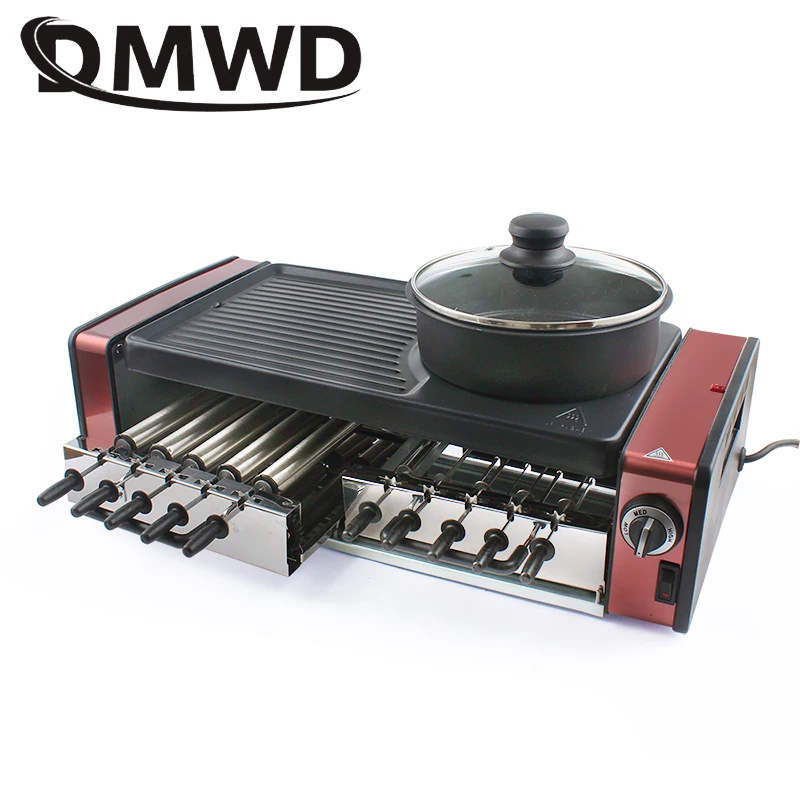Electric BBQ Grill Multifunction Skewer Griddle Hot Pot