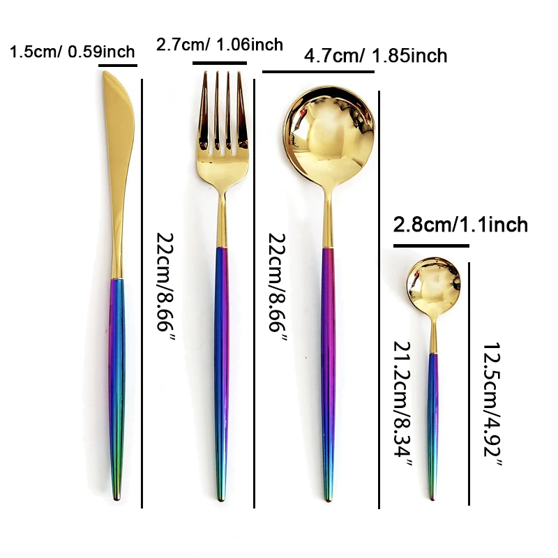 24pcs rainbow cutlery Christmas gift (6)