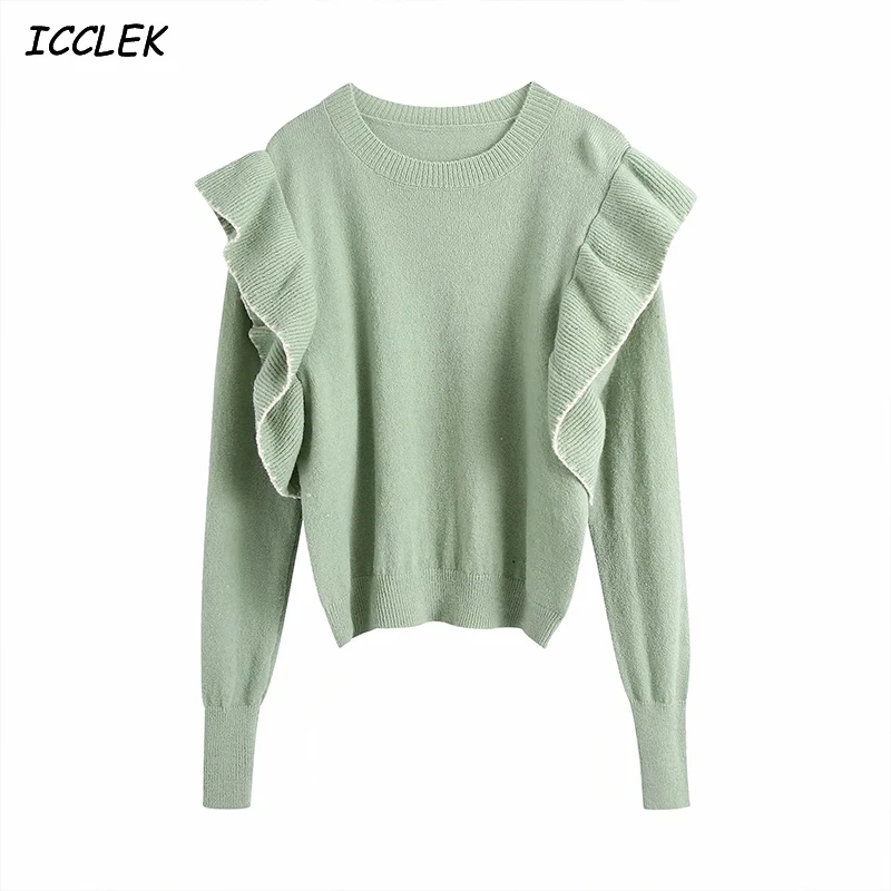 

Women's Pullover Sweaters Solid O Neck Knitted Jumper 2020 Autumn Za Female Skinny Knitwear Elegant Sweater Casual Knit Tops TRF