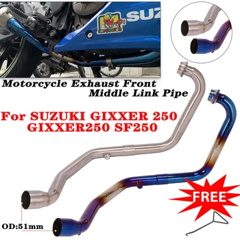 Slip on For For Suzuki gixxer250 gixxer SF250 2020 Motorcycle Exhaust Front Middle Link Pipe Escape Moto Modified Full System
