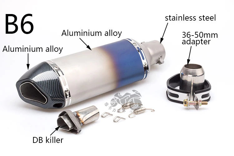 35-51 мм Универсальный мото rcycle Модифицированная большая выхлопная труба с лазерным логотипом для Akrapovic выхлопная труба grande moto Escape Муфельная труба - Цвет: B6