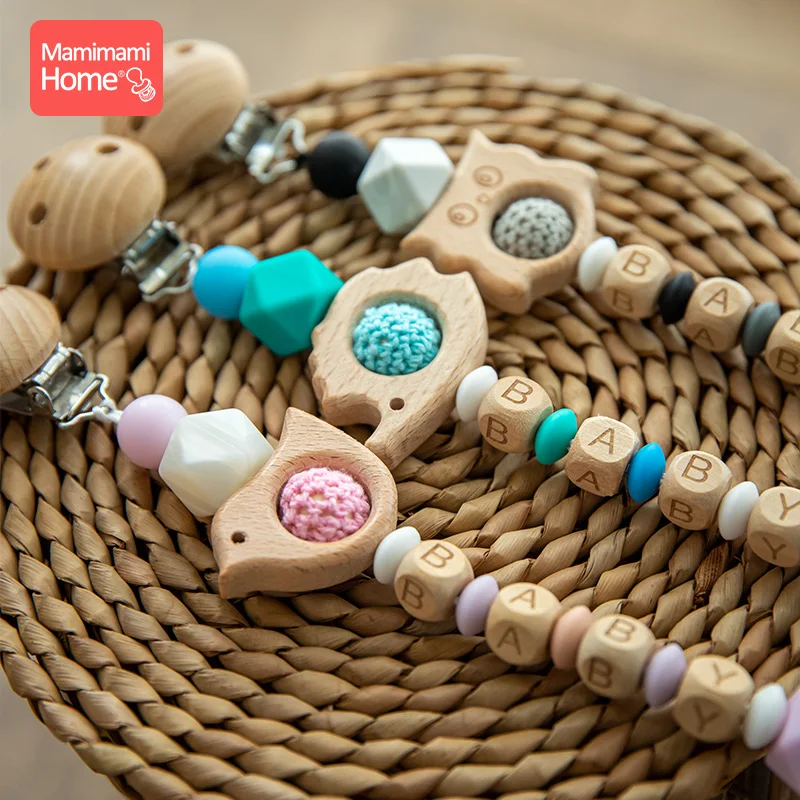 1Pc Wooden Pacifier Chain Clips Personalized Dummy Clip Baby Teether Rodent Animal Nipple Holder Silicone Beads Children's Goods 4 1Pc Wooden Pacifier Chain Clips Personalized Dummy Clip Baby Teether Rodent Animal Nipple Holder Silicone Beads Children's Goods 4