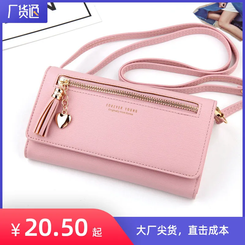 

New Style WOMEN'S Long Wallet Korean-style Tassels Zipper Handbag Multi-functional Shoulder Bag Fashion Shoulder Bag