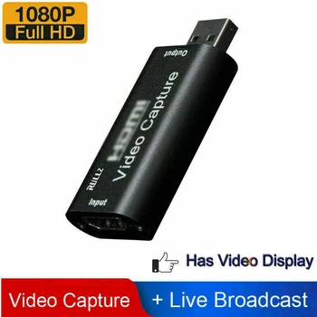 

Audio Video Capture Cards USB2.0 To HDMI 1080p USB Record Via DSLR Camcorder Camera For HD Acquisition Live Broadcasting-