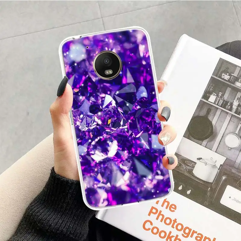 Алмазы блестящие сандалии с украшениями, чехол для Motorola Moto G7 G6 G5S G5 E4 плюс G4 E5 играть X4 Мощность TPU с рисунком индивидуальная крышка телефона - Цвет: TR062-2
