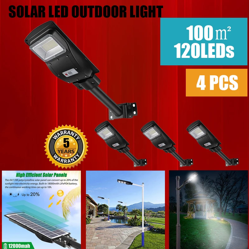 Solar Street outdoor Light  lamp Panel  With Remote Control And Human Body Induction Light Control Suitable For Garden Payground solar powered fairy lights Solar Lamps