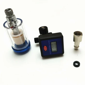 

New SprayGun Digital Paint Air Pressure Regulator Gauge Water Trap Filter Tool Car Disassembly Tool