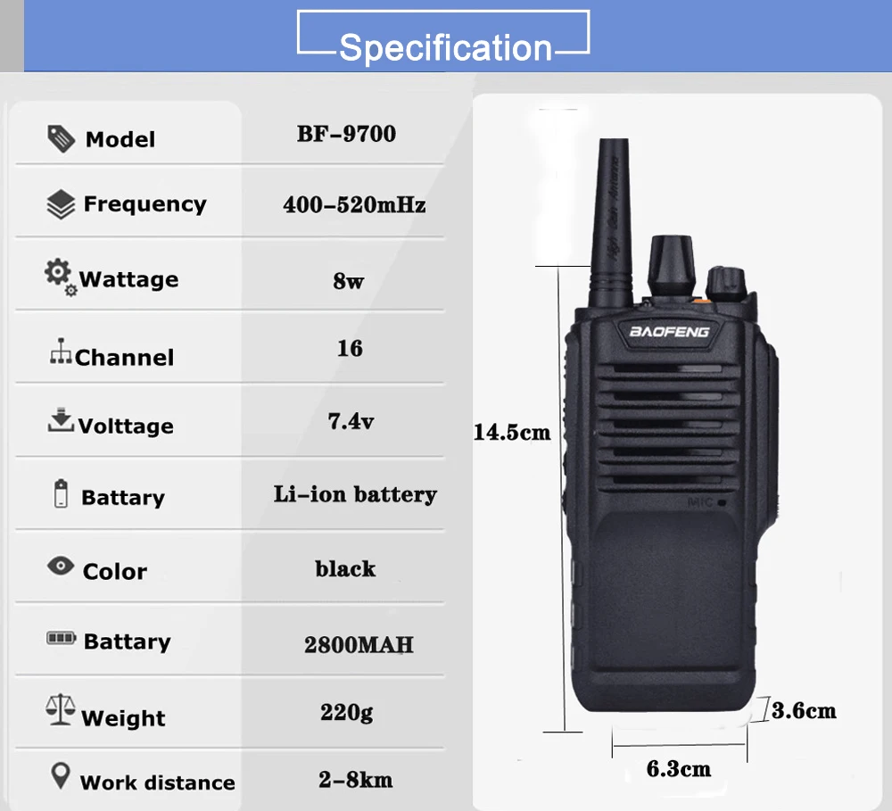 2 шт./лот Baofeng Bf-9700 IP67 двухстороннее радио Uhf 400-520MHz портативная рация Ham Hf трансивер Cb радиостанция