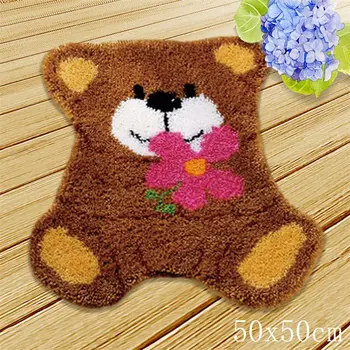 

DIY Cartoon Football Latch Hook Rug Foamiran For Needlework Carpet Embroidery Bear Japan Anime Latch Hook Button Package Kits