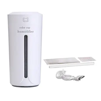 

230ML Mini Cup Shape Air Humidifier ABS USB Charging Air Moistener Noiseless Colorful Night Light Mist Maker For Car Home DC 5V